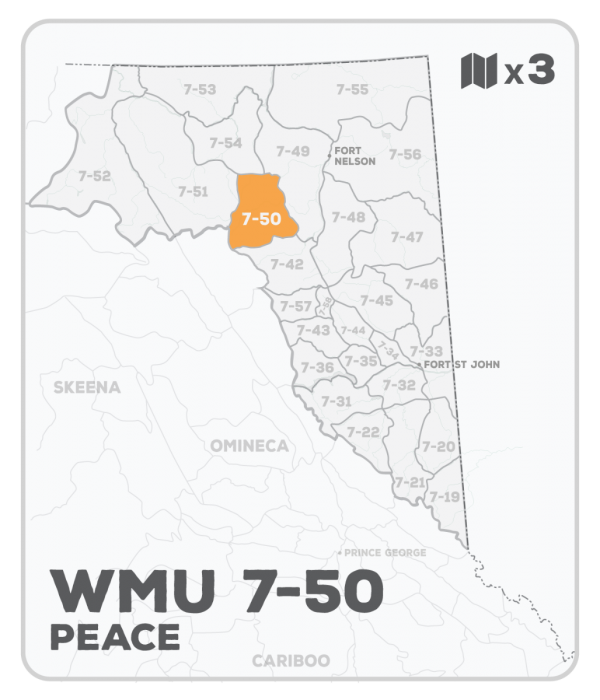 WMU 7-50 Hunting Bundle - Peace Region BC (3 maps) - Hunting Bundle