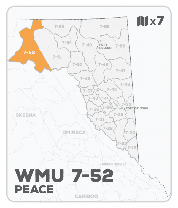 WMU 7-52 Hunting Bundle - Peace Region BC (7 maps) - Hunting Bundle