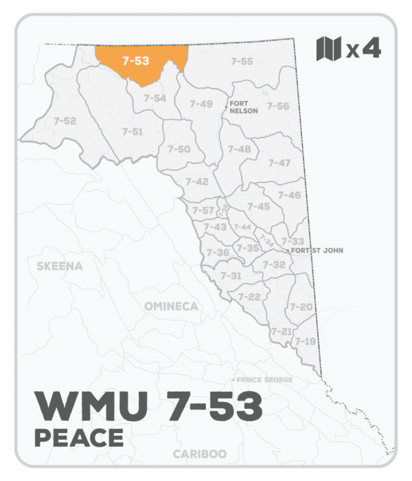 WMU 7-53 Hunting Bundle - Peace Region BC (4 maps) - Hunting Bundle