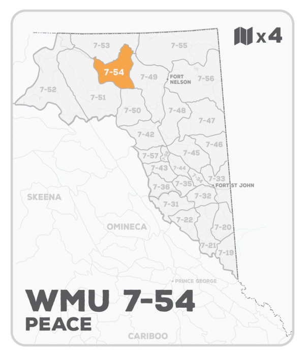 WMU 7-54 Hunting Bundle - Peace Region BC (4 maps) - Hunting Bundle