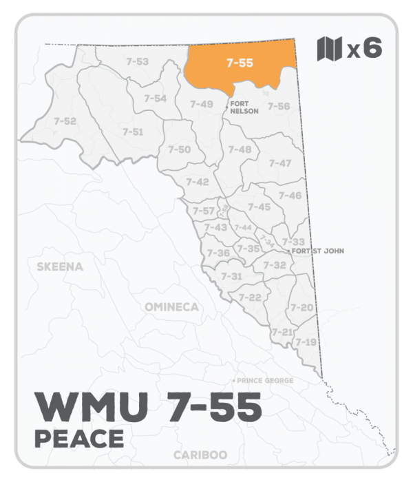 WMU 7-55 Hunting Bundle - Peace Region BC (6 maps) - Hunting Bundle