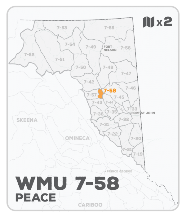 WMU 7-58 Hunting Bundle - Peace Region BC (2 maps) - Hunting Bundle