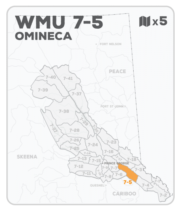 WMU 7-5 Hunting Bundle - Omineca Region BC - Backroad Maps