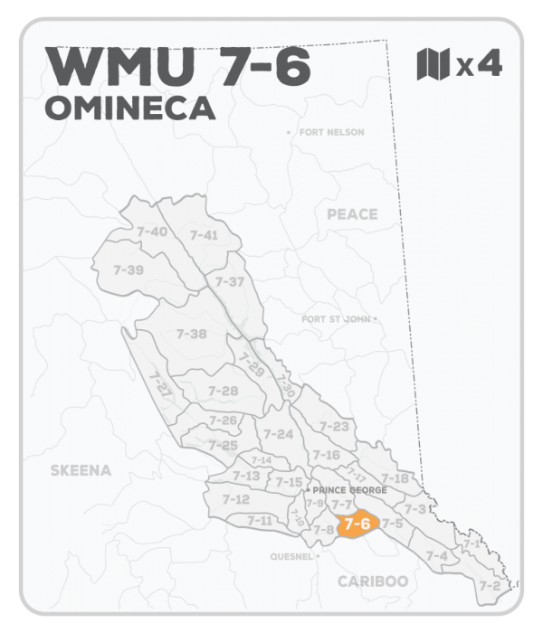 WMU 7-6 Hunting Bundle - Omineca Region BC - Backroad Maps