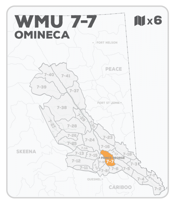 WMU 7-7 Hunting Bundle - Omineca Region BC - Backroad Maps