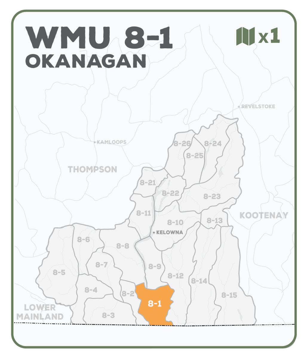 WMU 8-1 Okanagan Region - Hunting Topo BC - Backroad Maps