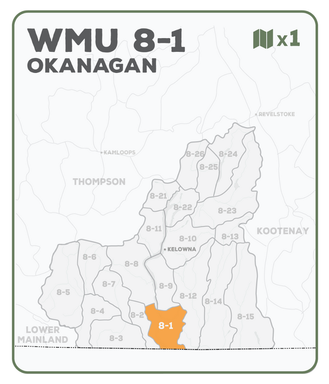 WMU 8-1 Okanagan Region - Hunting Topo BC - Backroad Maps