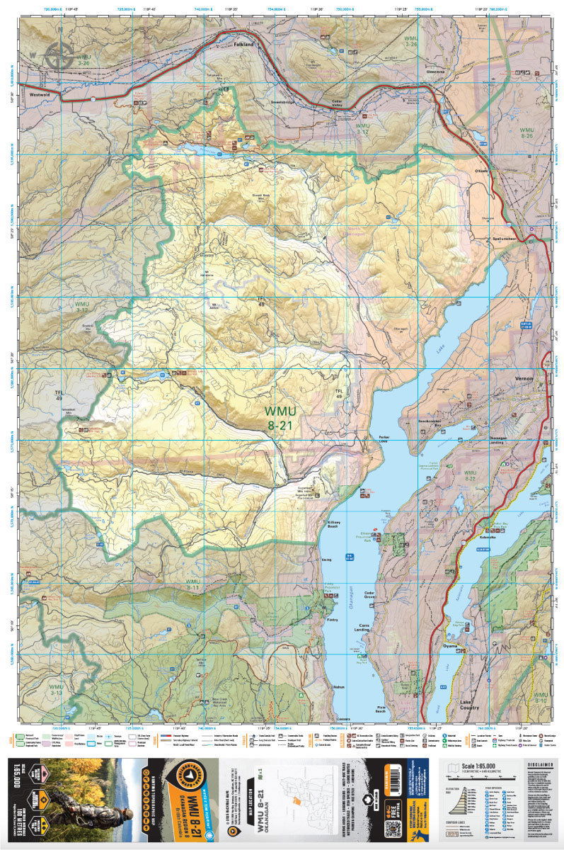 WMU 8-21 Okanagan Region - Hunting Topo BC - Backroad Maps