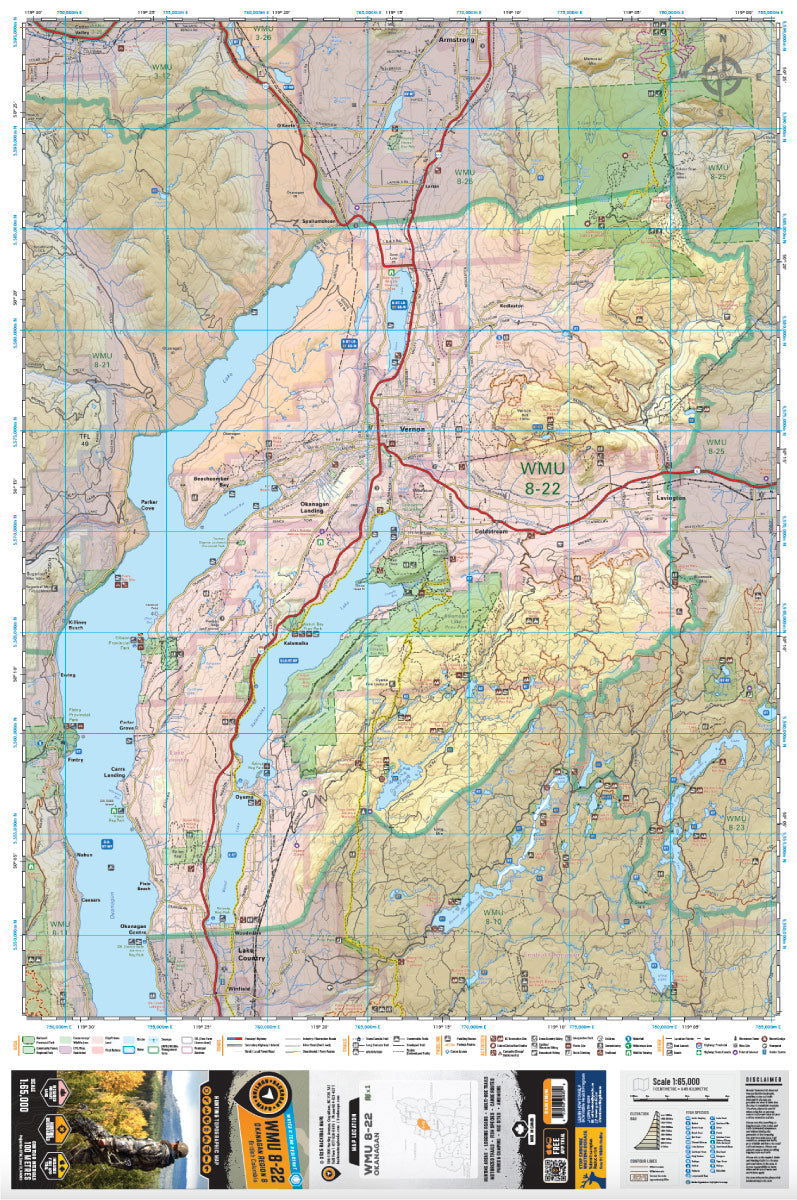 WMU 8-22 Okanagan Region - Hunting Topo BC - Backroad Maps