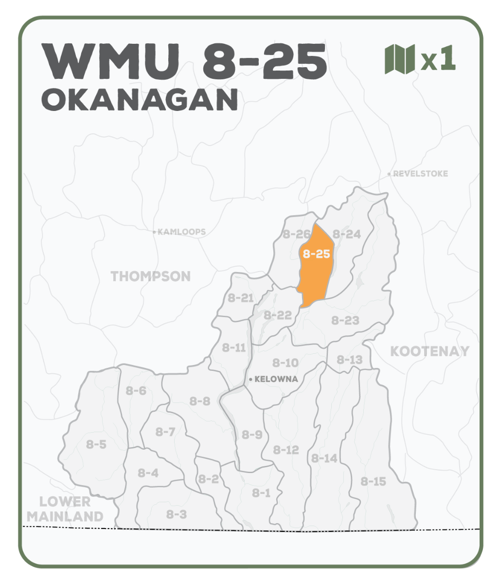 WMU 8-25 Okanagan Region - Hunting Topo BC - Backroad Maps