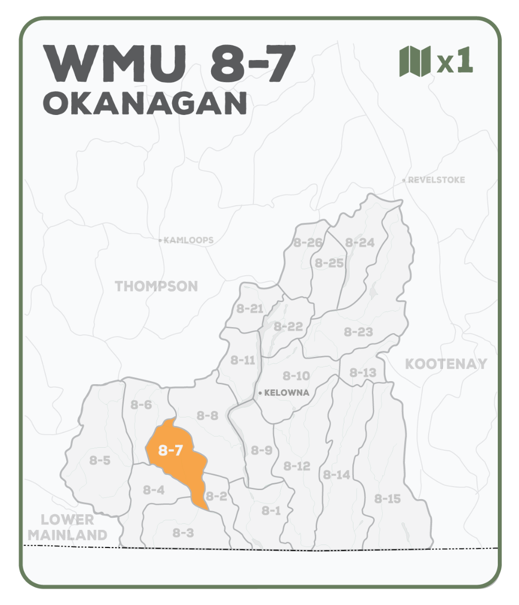 WMU 8-7 Okanagan Region - Hunting Topo BC - Backroad Maps