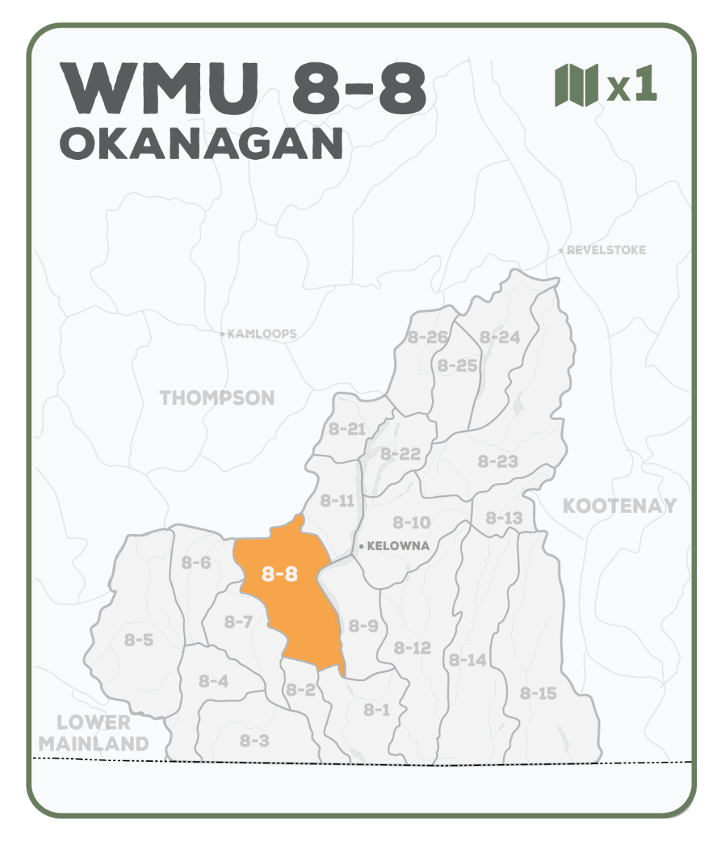 WMU 8-8 Okanagan Region - Hunting Topo BC - Backroad Maps