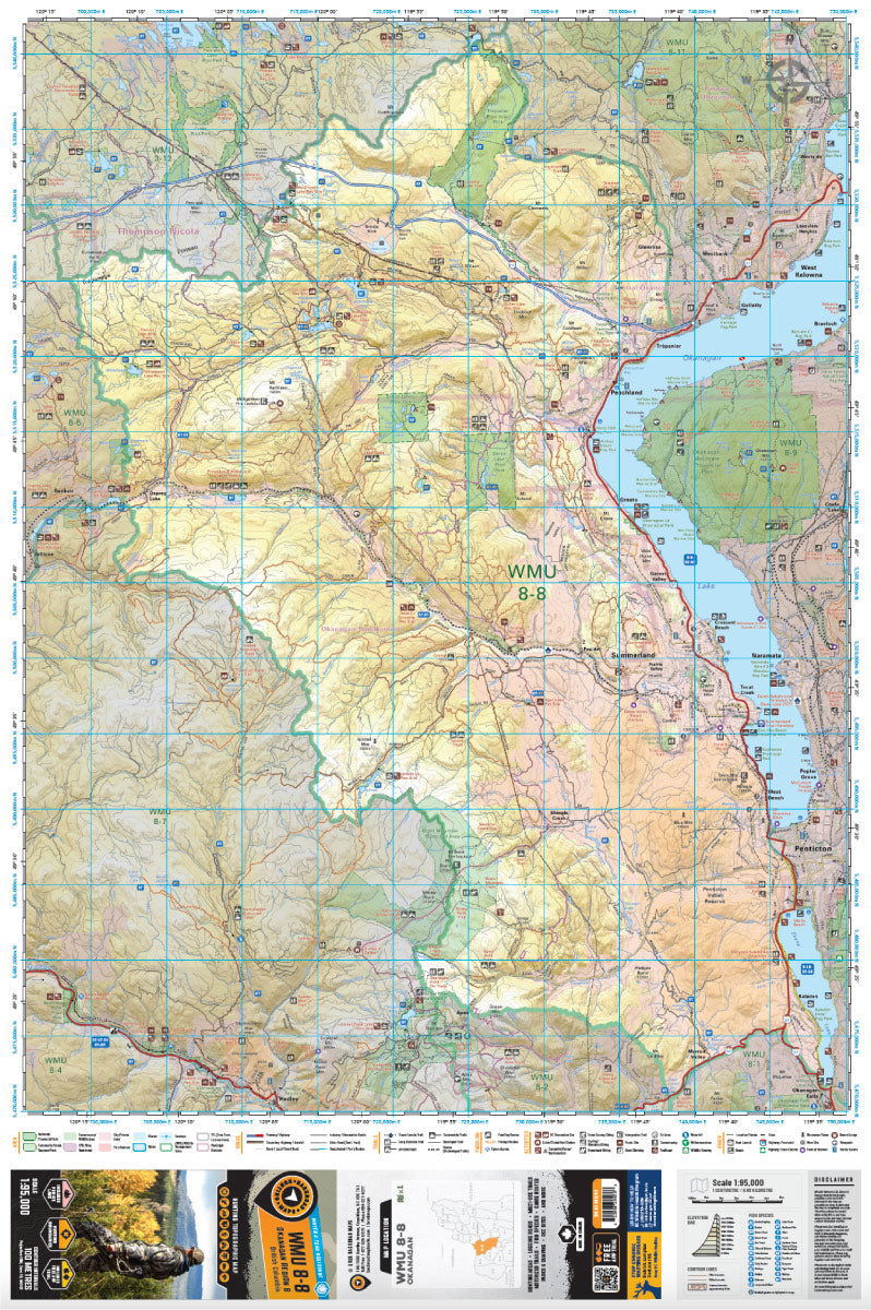 WMU 8-8 Okanagan Region - Hunting Topo BC - Backroad Maps