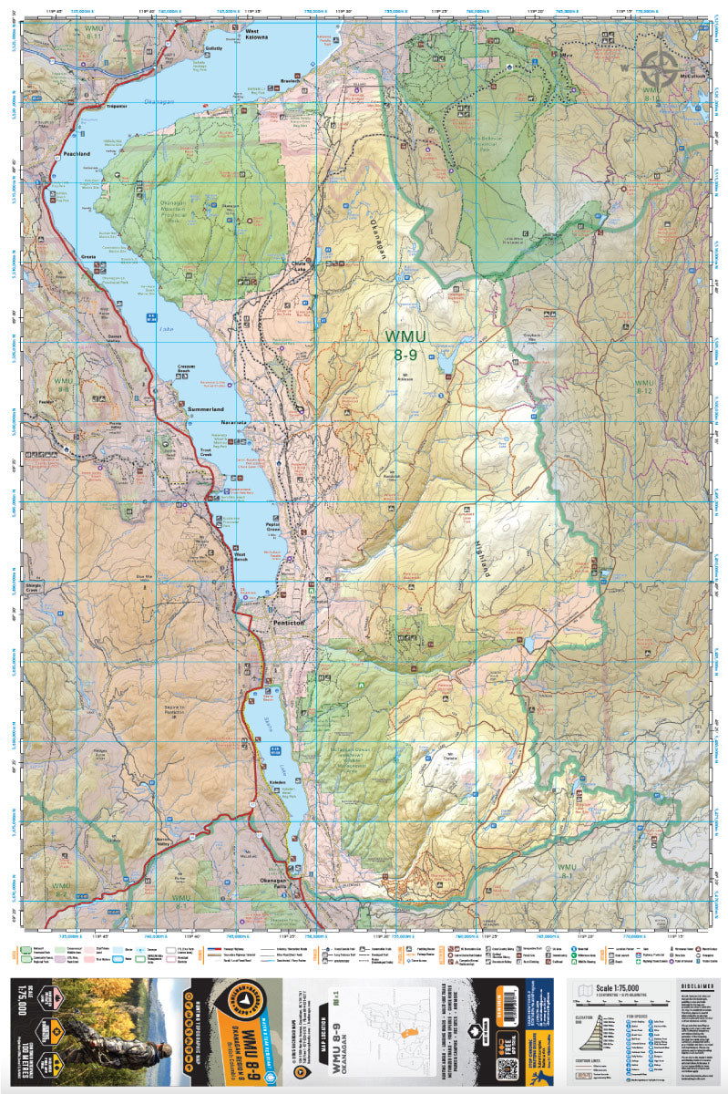 WMU 8-9 Okanagan Region - Hunting Topo BC - Backroad Maps