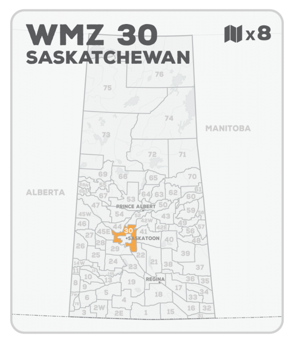 WMZ 30 Saskatchewan Hunting Maps Bundle (8 maps) - Hunting Bundle