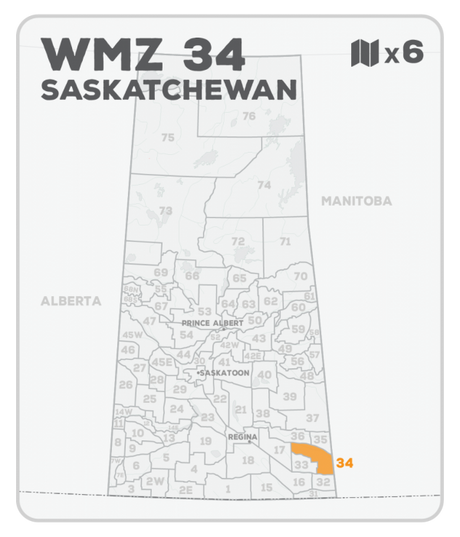 WMZ 34 Saskatchewan Hunting Maps Bundle (6 maps) - Hunting Bundle
