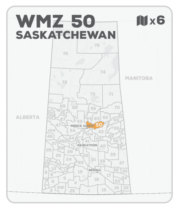 WMZ 50 Saskatchewan Hunting Maps Bundle (6 maps) - Hunting Bundle