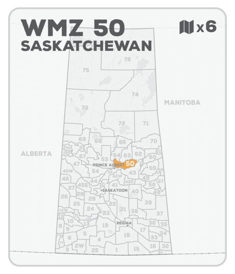 WMZ 50 Saskatchewan Hunting Maps Bundle (6 maps) - Hunting Bundle