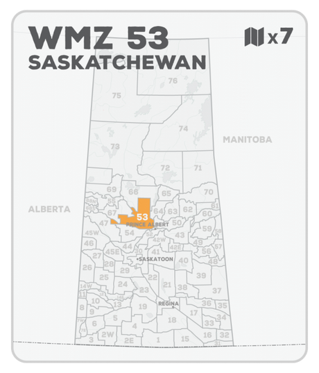 WMZ 53 Saskatchewan Hunting Maps Bundle (7 maps) - Hunting Bundle