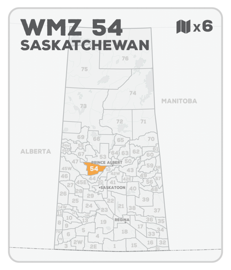 WMZ 54 Saskatchewan Hunting Maps Bundle (6 maps) - Hunting Bundle