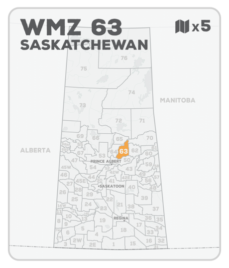 WMZ 63 Saskatchewan Hunting Maps Bundle (5 maps) - Hunting Bundle