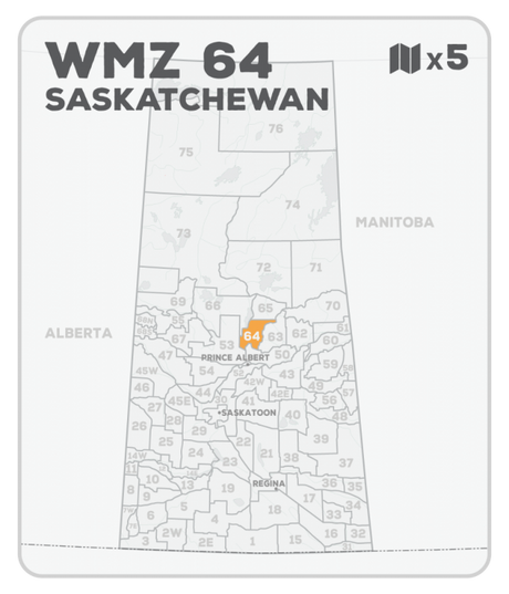 WMZ 64 Saskatchewan Hunting Maps Bundle (5 maps) - Hunting Bundle
