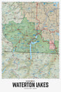 Waterton Lakes National Park AB - Wall Map - Backroad Maps