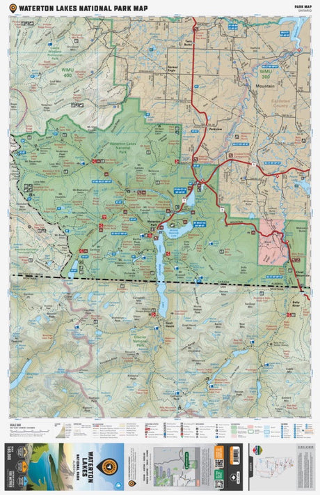 Waterton Lakes National Park Alberta - Park Map - Backroad Maps