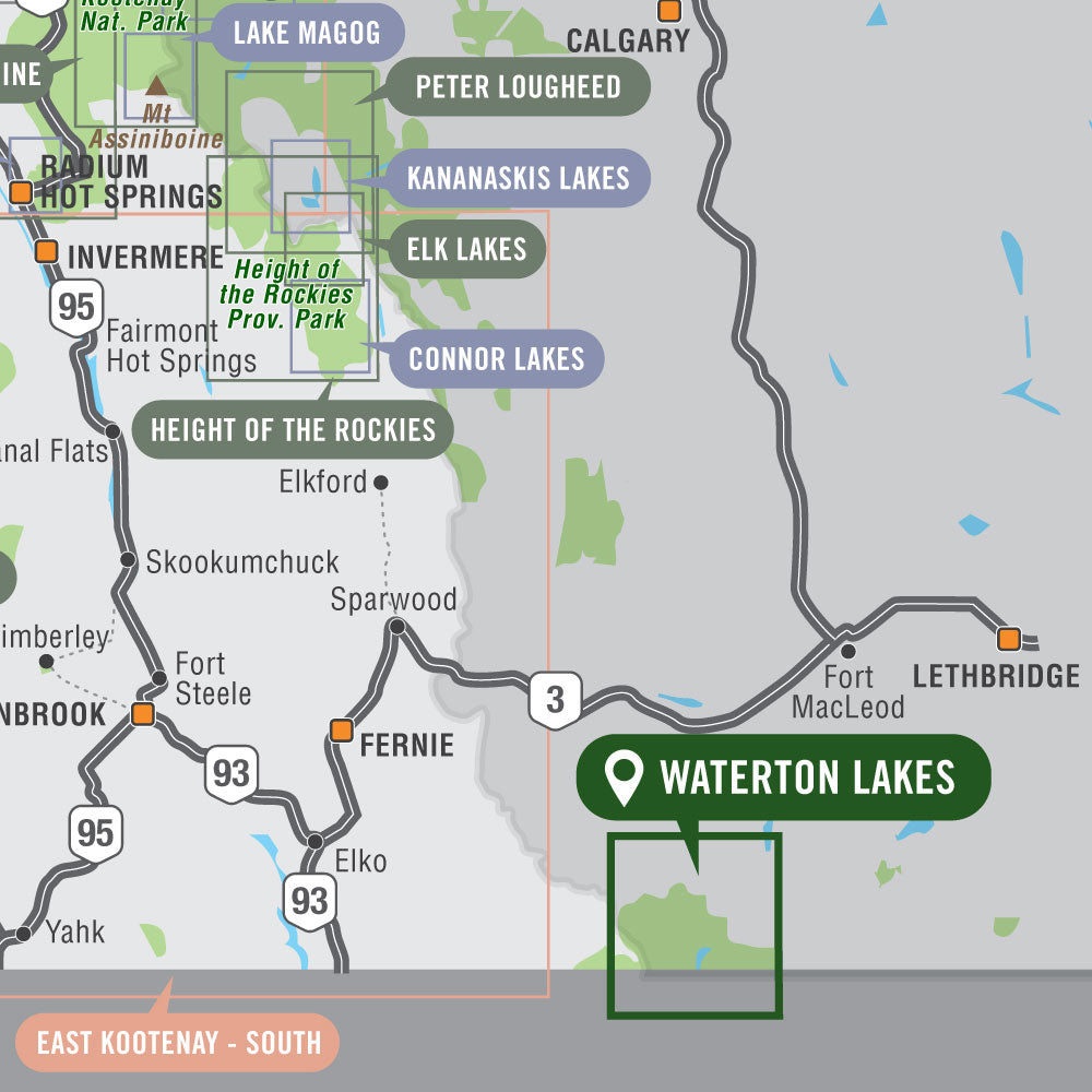 Waterton Lakes National Park Alberta - Park Map - Backroad Maps