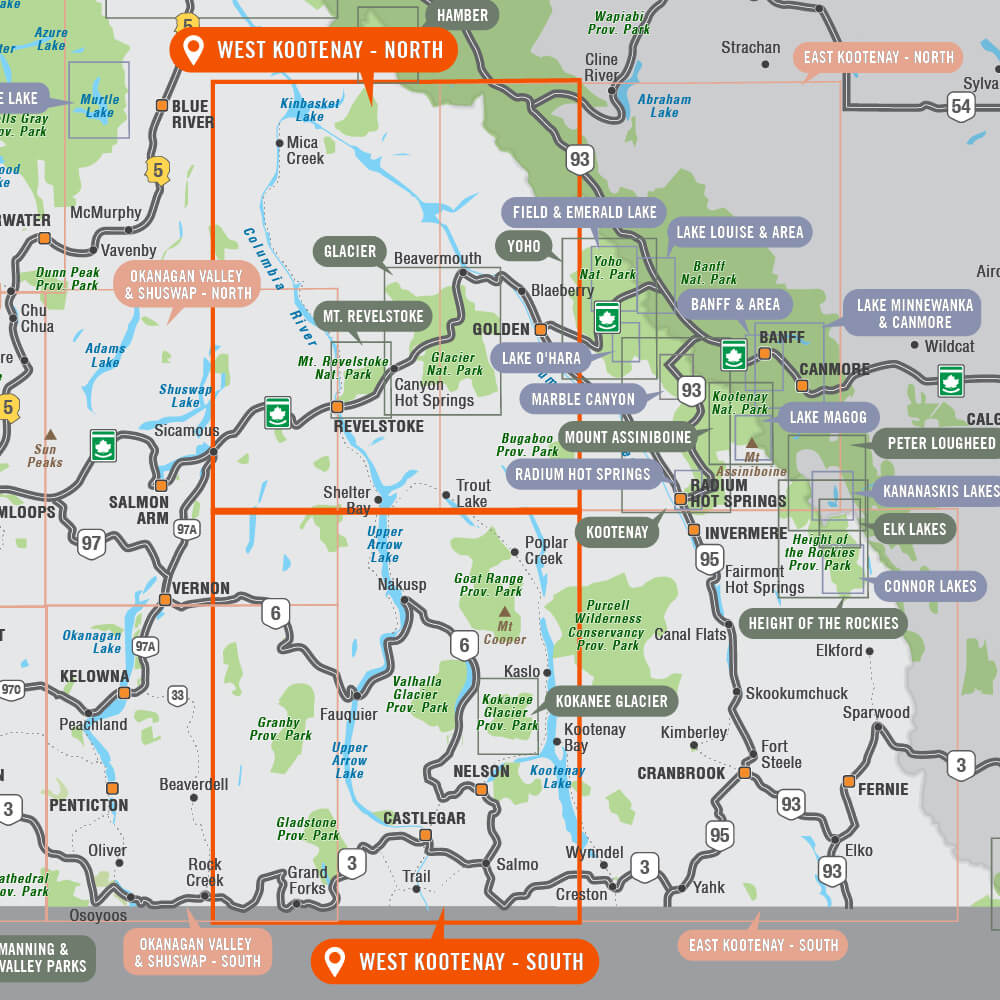 West Kootenay BC - Recreation Map - Backroad Maps
