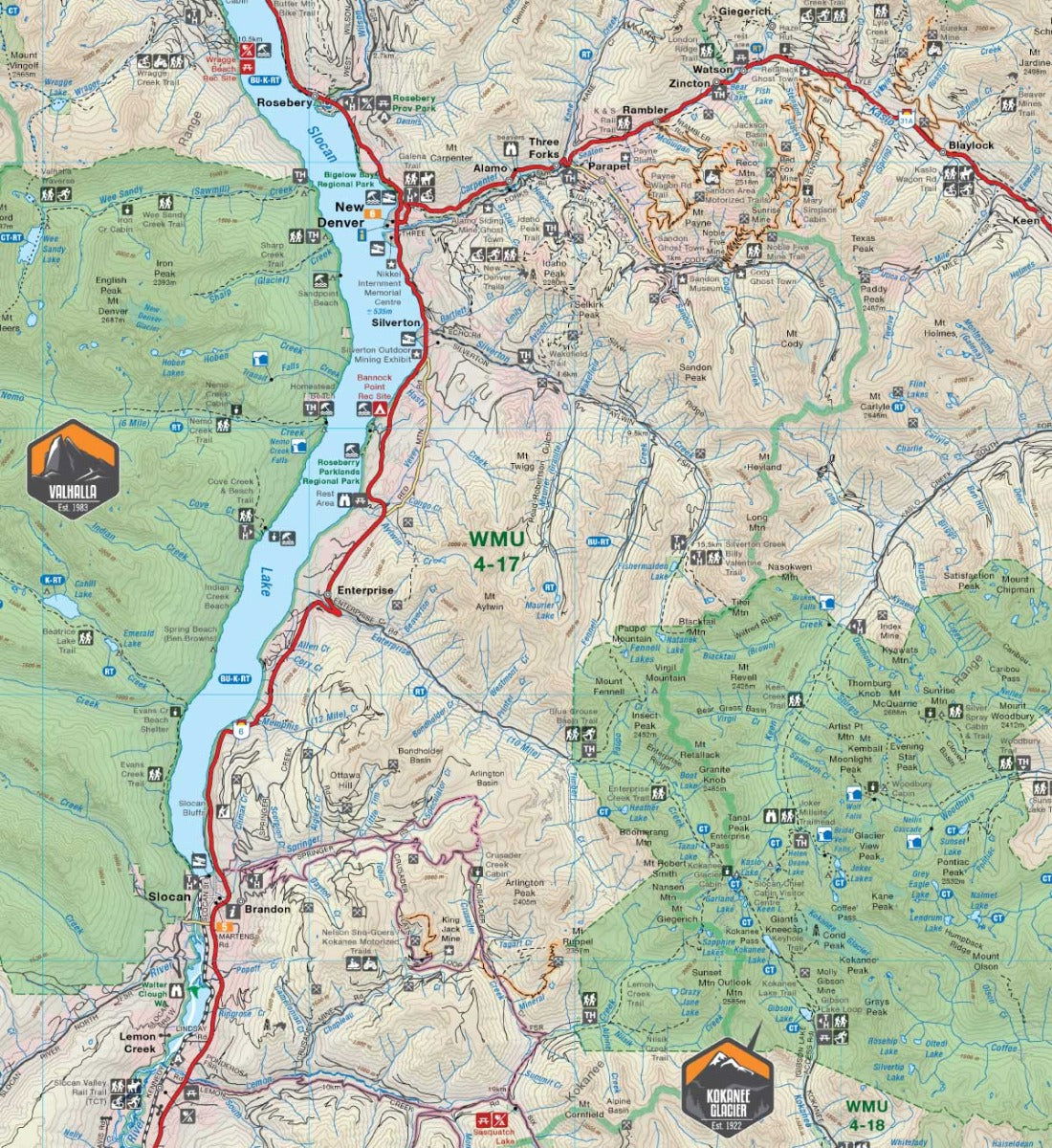 West Kootenay BC - Recreation Map - Backroad Maps