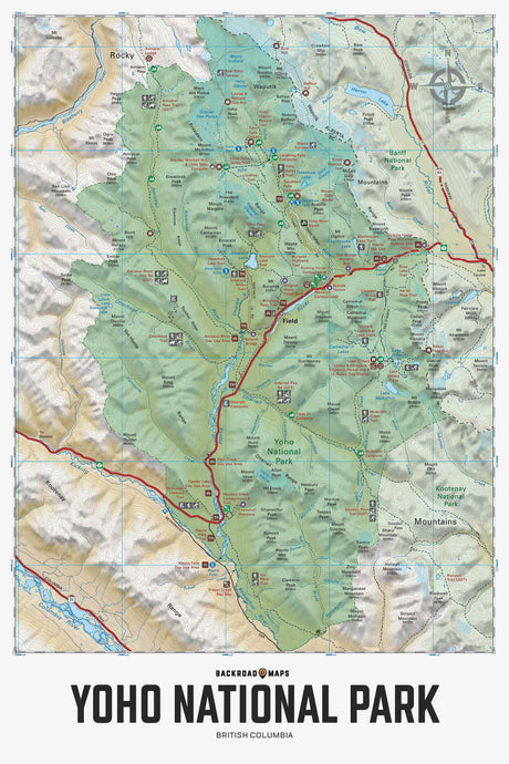 Yoho National Park BC - Wall Map - Backroad Maps