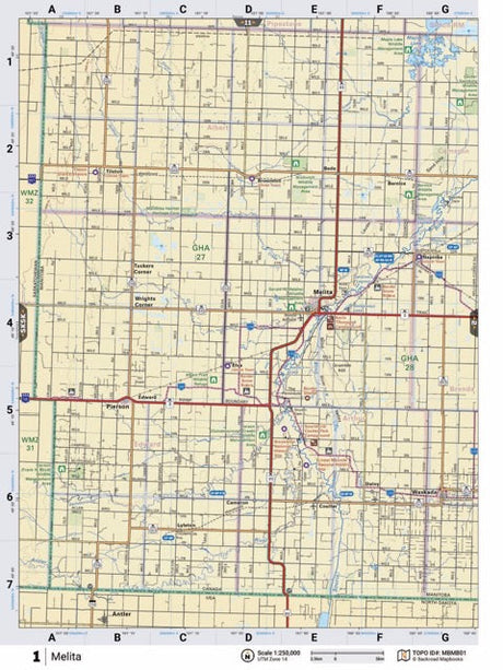MBMB1 TOPO Map - Melita - Backroad Maps