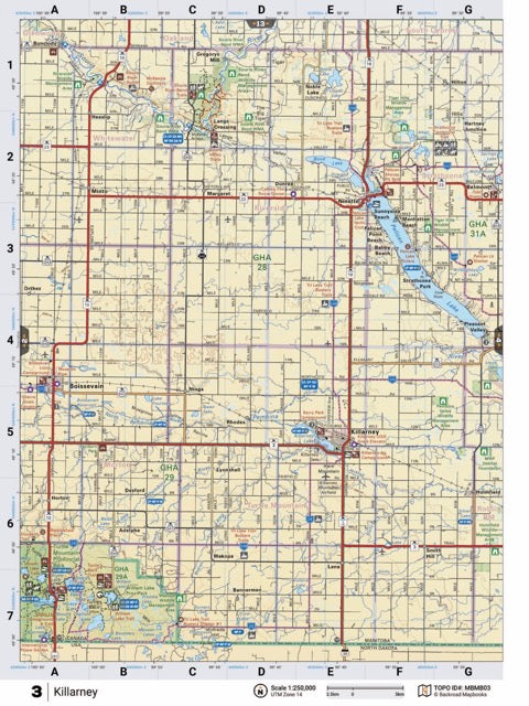 MBMB3 Wall Map - Killarney - Backroad Maps