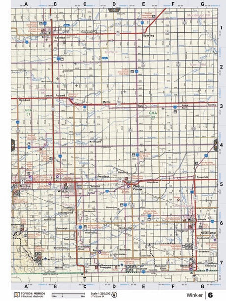 MBMB6 Wall Map - Winkler - Backroad Maps
