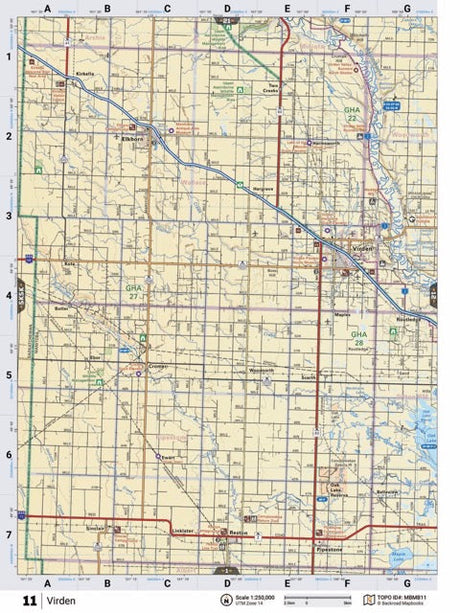 MBMB11 Wall Map - Backroad Maps