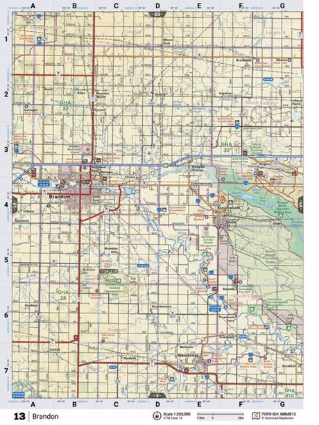 MBMB13 Wall Map - Brandon - Backroad Maps