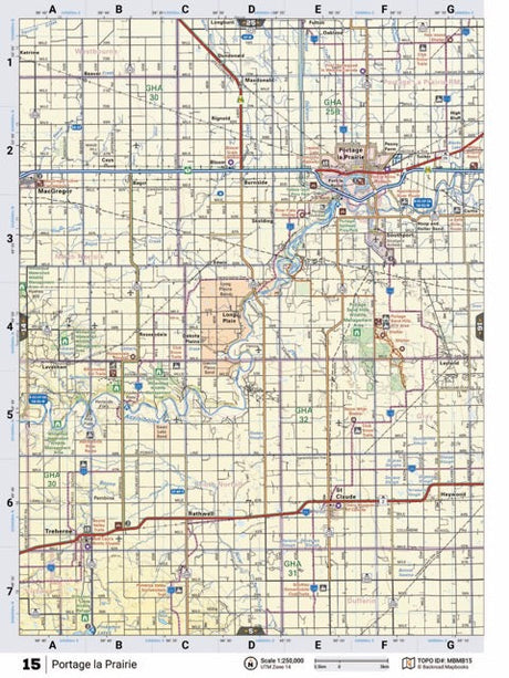 MBMB15 Wall Map - Prtage la Prairie - Backroad Maps