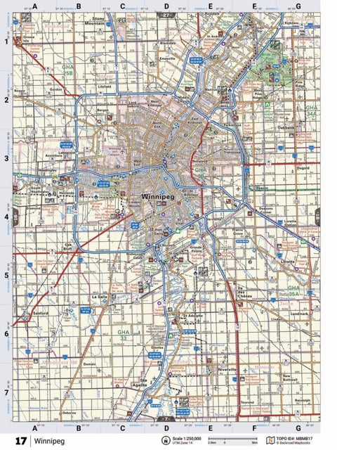 MBMB17 Wall Map - Winnipeg - Backroad Maps