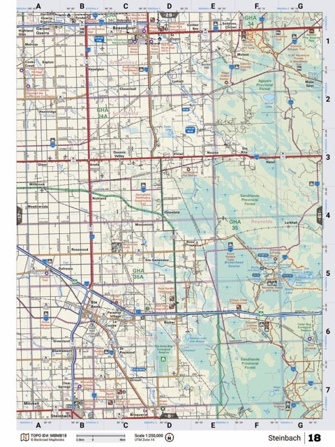 MBMB18 Wall Map - Steinbach - Backroad Maps