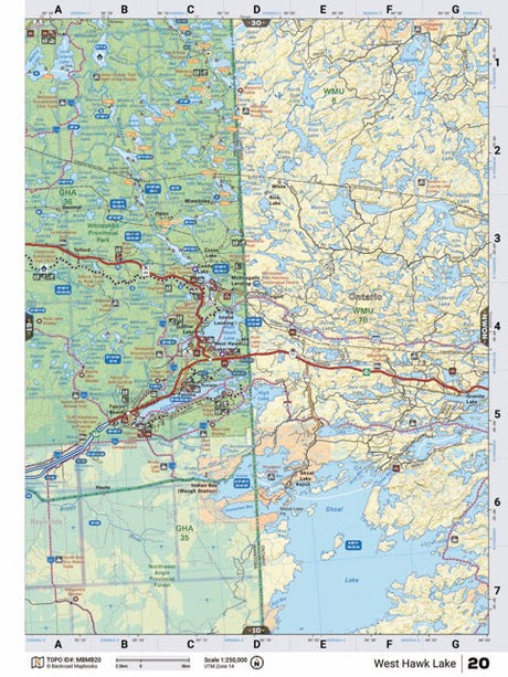 MBMB20 Wall Map - West Hawk Lake - Backroad Maps