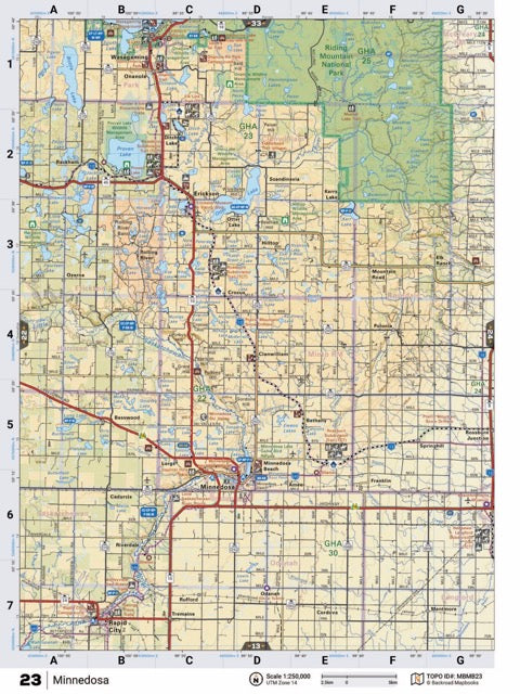 MBMB23 Wall Map - Minnedosa - Backroad Maps