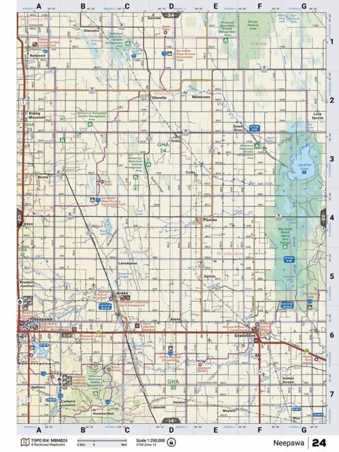 MBMB24 Wall Map - Neepawa - Backroad Maps