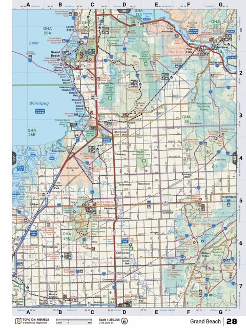 MBMB28 Wall Map - Grand Beach - Backroad Maps