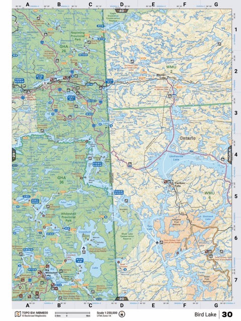 MBMB30 TOPO Map - Bird Lake - Backroad Maps