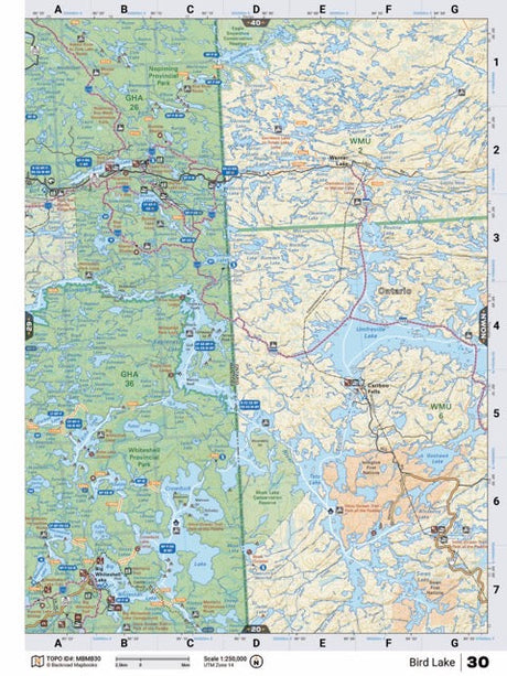 MBMB30 Wall Map - Bird Lake - Backroad Maps
