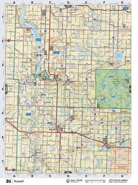 MBMB31 TOPO Map - Russell - Backroad Maps