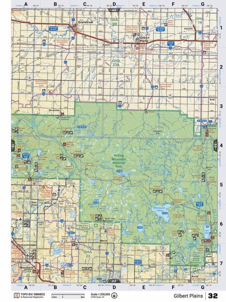 MBMB32 Wall Map - Gilbert Plains - Backroad Maps