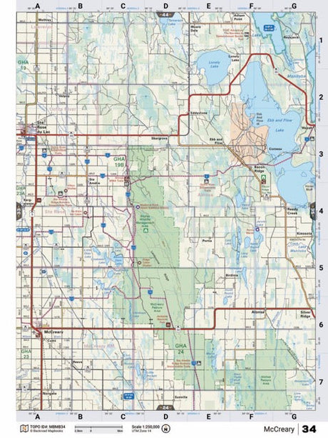 MBMB34 Wall Map - McCreary - Backroad Maps