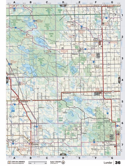 MBMB36 TOPO Map - Lundar - Backroad Maps